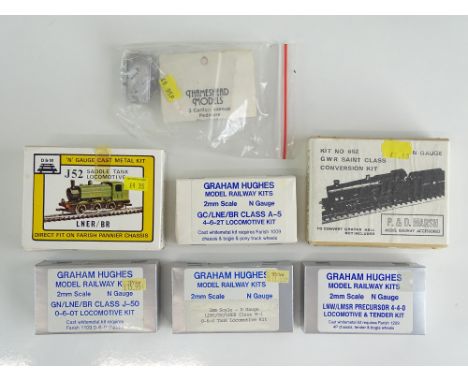 A quantity of N Gauge white metal steam locomotive body kits by GRAHAM HUGHES - all unbuilt - contents unchecked but appear c