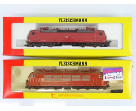 A pair of HO Gauge German Outline electric locomotives by FLEISCHMANN comprising 4351 and 4377 - Vendor advises DCC fitted - 