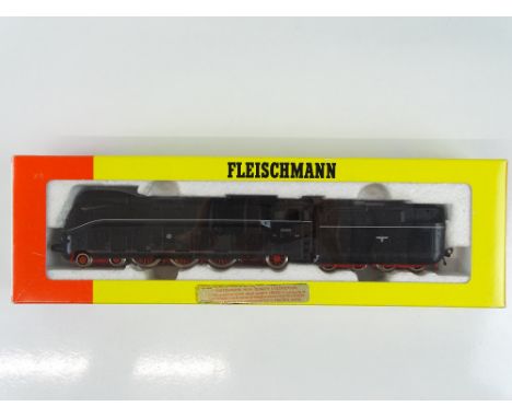 A FLEISCHMANN HO Gauge 4172 German Outline streamlined Class 03 steam locomotive in DR Black livery - G/VG in G box