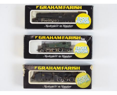 A group of British Outline N Gauge steam locomotives by GRAHAM FARISH to include a Prairie Tank all in BR liveries - G in F/G