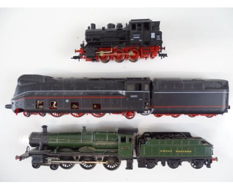 A group of unboxed steam locomotives in HO/OO Gauge by FLEISCHMANN and others to include a kit built Great Western Grange Cla