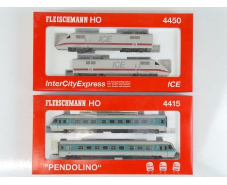 A pair of HO Gauge FLEISCHMANN German Outline railway items comprising a 4450 ICE power car pair and a 4415 Pendolino 2-car D