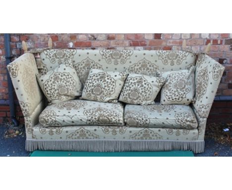 A KNOLL THREE SEATER SOFA in cream / grey 