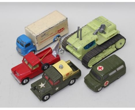 CORGI MAJOR TOYS EUCLID TC12 CATERPILLAR TRACTOR, Corgi Toys Land Rover 109 WB Breakdown vehicle, Land Rover 109 WB American 