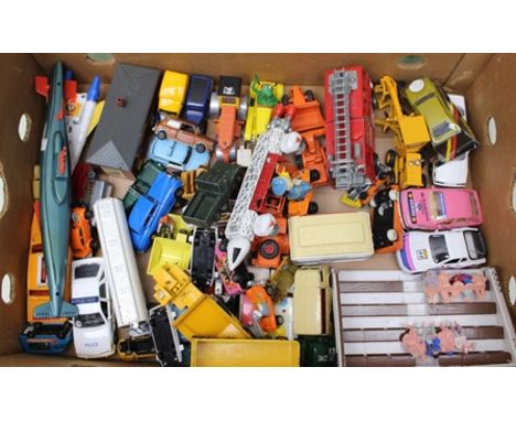 A COLLECTION OF ASSORTED DIE-CAST VEHICLES including Dinky Toys Merryweather Marquis firetender, Corgi Rover Sterling Police 