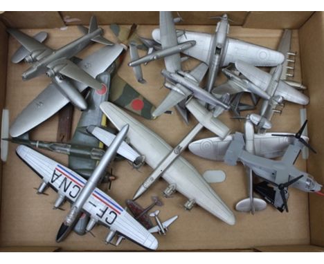 A COLLECTION OF MAINLY DIE-CAST MODEL AEROPLANES to include; Corgi Avro Lancastrian, Franklin Mint Spitfire x 2, Wellington B