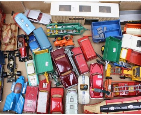 A BOX OF DIE-CAST MODEL VEHICLES to include; Corgi VW type E van, Corgi Mercedes Benz 220 SE Coupe, Corgi Rolls Royce Cornich