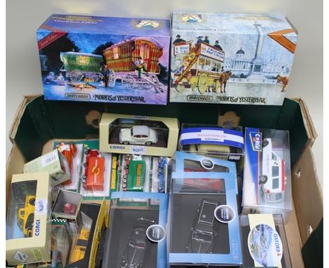 MATCHBOX MODELS OF YESTERYEAR including Caravan 1900 and London Omnibus 1886 together with four Corgi Adventures of Steady Ed