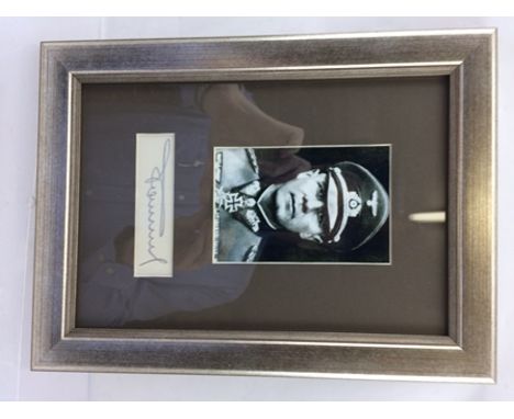 FIELD MARSHAL ERWIN ROMMEL A mounted photographic print with matted signature, signed in pencil by German General Field Marsh