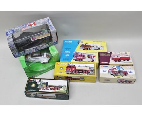 A COLLECTION OF CORGI CLASSICS AND OTHER DIE-CAST MODEL VEHICLES including; Cheshire Fire Brigade 32001 Simon Snorkel, West Y