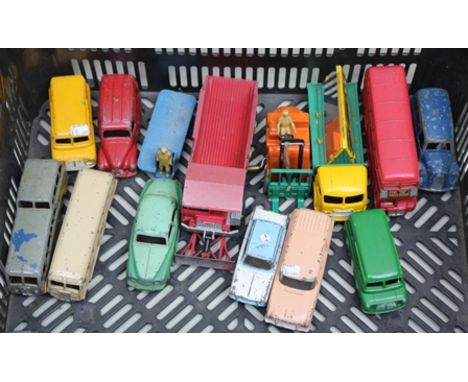 COLLECTION OF DINKY DIE-CAST VEHICLES including Bedford Kodak van, Austin van, Foden dump truck, Coventry Climax forklift tru