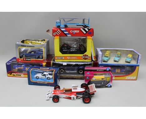 A SELECTION OF VARIOUS DIE-CAST COLLECTORS VEHICLES including; California 500 range represented by Napa, two race cars, Match