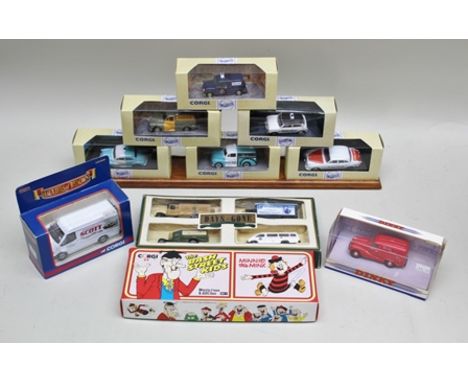 A COLLECTION OF SIX CORGI DIE-CAST VEHICLES "The Police Collection" comprising; two Minis, three Morris 1000, and a Jaguar, i