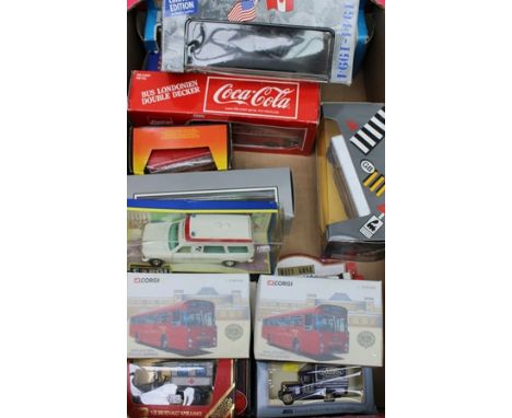 MATCHBOX SUPERKINGS E3 GRAIN TRANSPORTER, Corgi die-cast Escort van, Coca Cola die-cast Double Decker Bus, Corgi London Trans