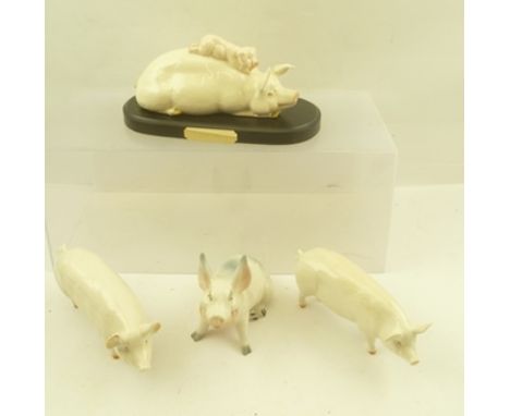 A SELECTION OF CERAMIC PIGS, to include Beswick "Ch. Wall Boy 53" and "Ch. Wall Queen 40", "Piggy Back" featuring a mother pi