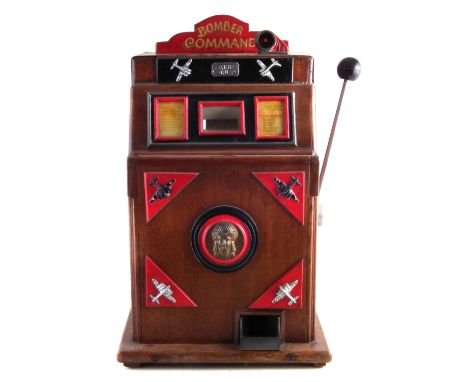 Bomber Command penny slot one armed bandit, no back board, 66cm high The machine is jammed and will not operate. We sell as s