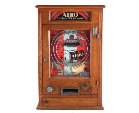 Ruffler and Walker 'Win a packet of Aero' penny slot pinball machine, with keys, 78.5cm high The machine appears to operate c