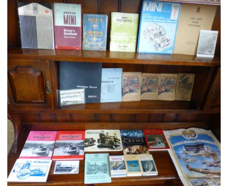 Four Motoring and Hiking Maps (A.M.&amp;K), OS Map 10 mile map of G.B., Rolls-Royce 50 Year Anniversary poster and two books 