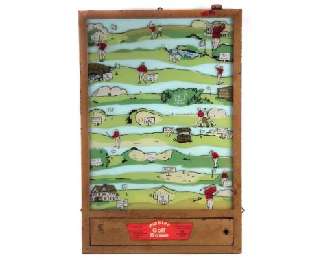 Mastermatics Master Golf penny slot game , the wall mounted coin rolling game 'For Amusement Only' 81.5cm wide.The game appea