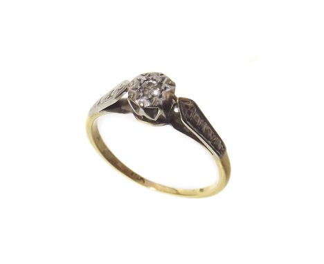 Small diamond set 18ct gold ring, 1.7g.