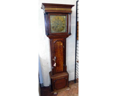 George III oak longcase clock with 30 hour movement and brass dial.Condition report: 1