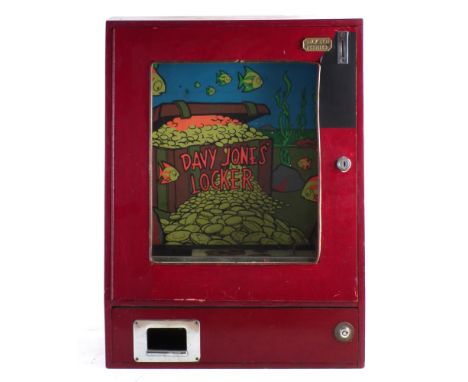 Davy Jone's Locker penny slot pusher machine, with electric light up moving mechanism, Selecta Music Kent badge to inside num