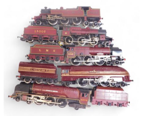 Hornby and Lima OO gauge LMS locomotives, including Duchess of Abercorn 6234, in LMS crimson, Coronation class City of Birmin