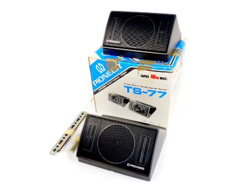 A Pioneer TS-77 surface mounted two way speaker system, boxed. 
