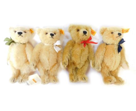 A Steiff plush blonde jointed British Isles Teddy bear, comprising England, Wales, Scotland and Ireland, each with coloured b