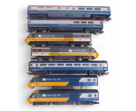 Hornby and Lima OO gauge class 43 HST locomotives, dummy cars and rolling stock, including restaurant buffet cars in Intercit
