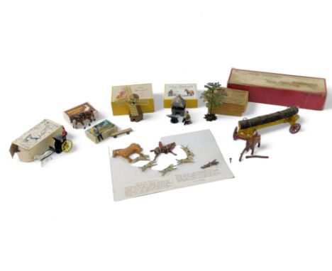 Britain's and other figures, including the village blacksmith, Britain's number 58F a new model tree, Farm Series scale model