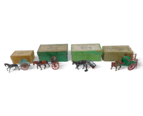 Britain's and other boxed figures, comprising No 45F milk float and horse, Home Farm Series horse rake No 8F, hay cart, and H