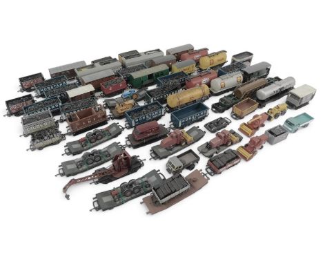 Hornby, Lima and other OO gauge rolling stock, including Shell tankers, National Coal Board wagons, cattle trucks, brake vans