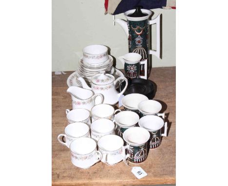 Portmeirion 'Magic City' part coffee set and Paragon 'Belinda' half tea service.