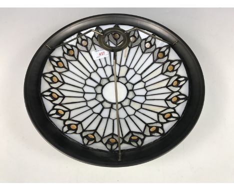 A reproduction Tiffany style leaded glass pendant light shade / plafonier