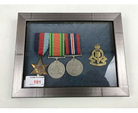 A framed Second World War campaign medal group to the Royal Army Ordnance Corps