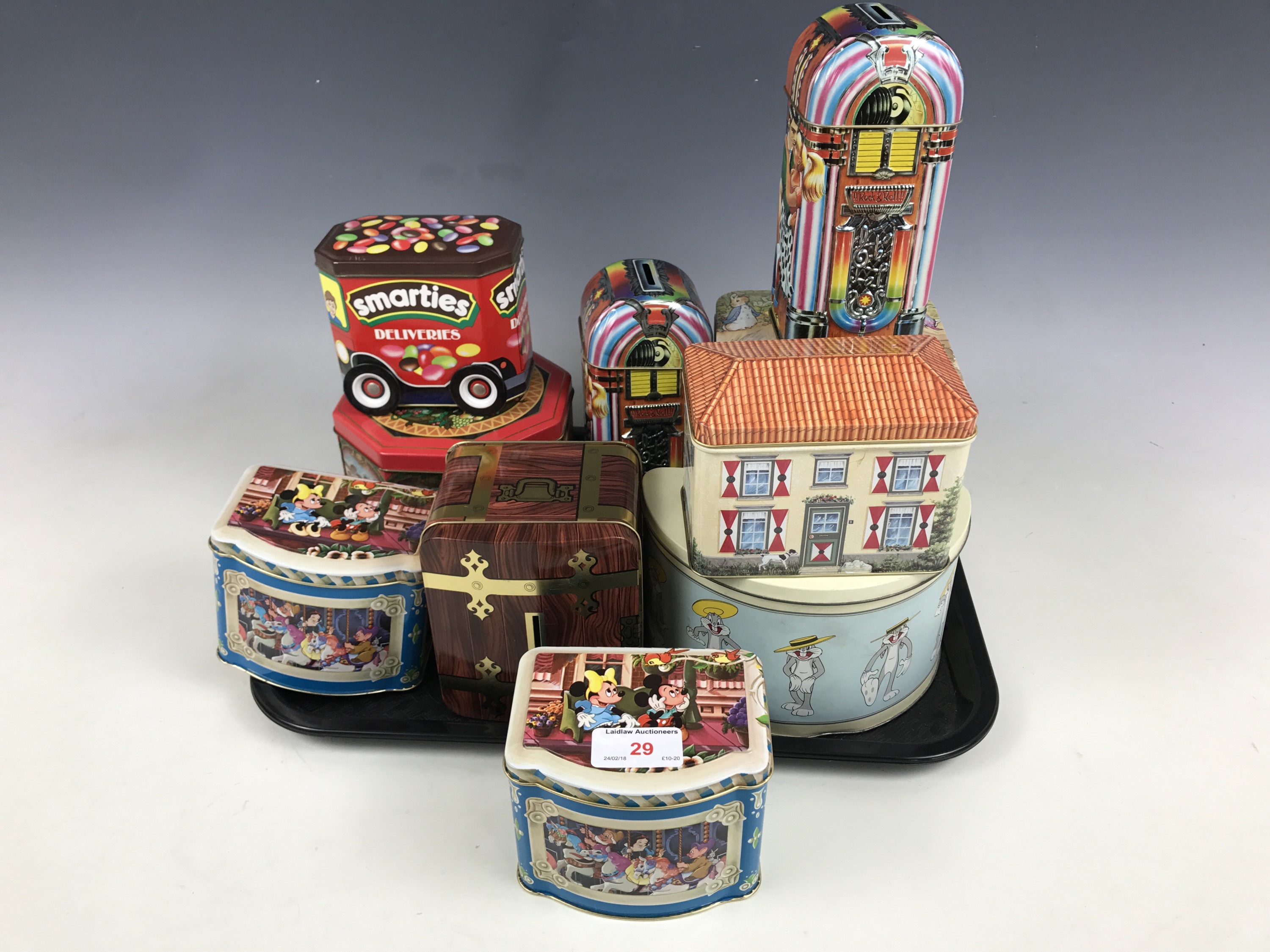 Children's novelty tins manufactured by Metal Box of Carlisle