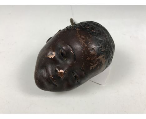 A vintage Goldscheider type pottery bust with period conversion to enable wall suspension 
