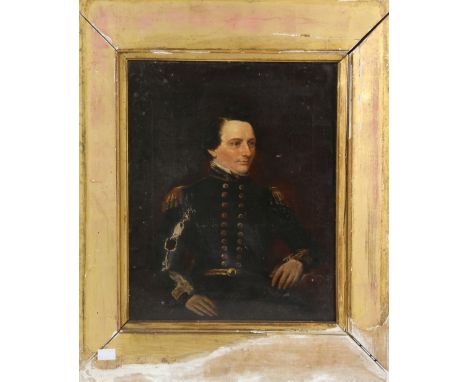 Portrait of Major Patrick Thomas King in uniform, appears unsigned and another of him as a young boy with his Mother , oil on