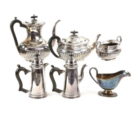 Collection of silver-plated items to include a tea service, hot water pots, cruet, entrée dishes etc. .           Please see 