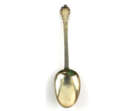 Late 17th century silver gilt trefid spoon with moulded decoration and rat-tail bowl, by William Scarlett (probably), London,