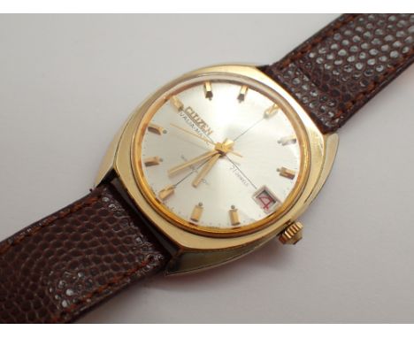Gents Citizen gold plated wristwatch CONDITION REPORT: This item is working at lotting.