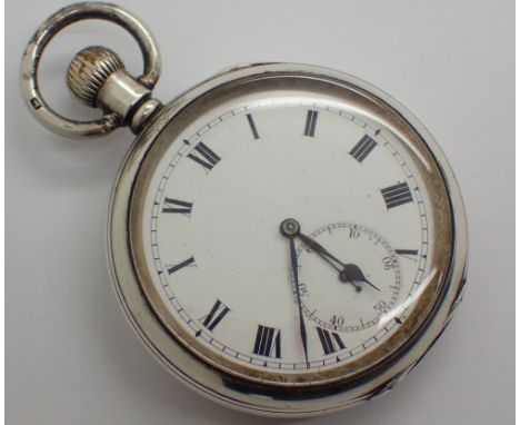 Hallmarked silver pocket watch Birmingham assay CONDITION REPORT: This item is working at lotting.