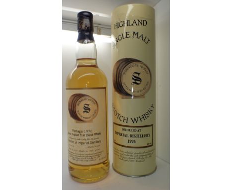 Bottle of Signatory Vintage Imperial single malt whisky 22 years old distilled 1976 and bottled 1998 43 proof 70clAll of thes