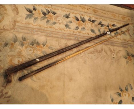 Vintage snooker cue in metal case 