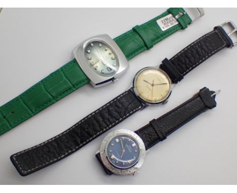 Three vintage manual wind wristwatches