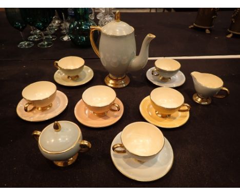 Cocktail coffee set 6 cups and saucers with sugar milk and coffee pot by Egersund Norway