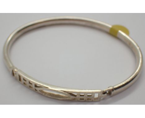 Sterling silver solid Celtic bangle fully hallmarked
