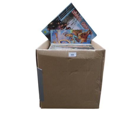 VINYL RECORDS a good box of classic rock LP records with The Doors, Blackfoot, James Taylor, Lynyrd Skynyrd, Peter Gabriel, E
