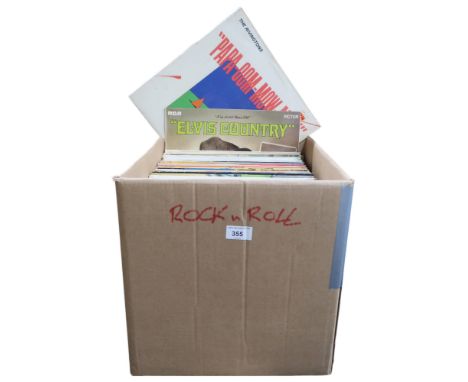 VINYL RECORDS a great box of rock and roll LP records with much Elvis Presley, The Everly Brothers, Chuck Berry, Roy Orbison,
